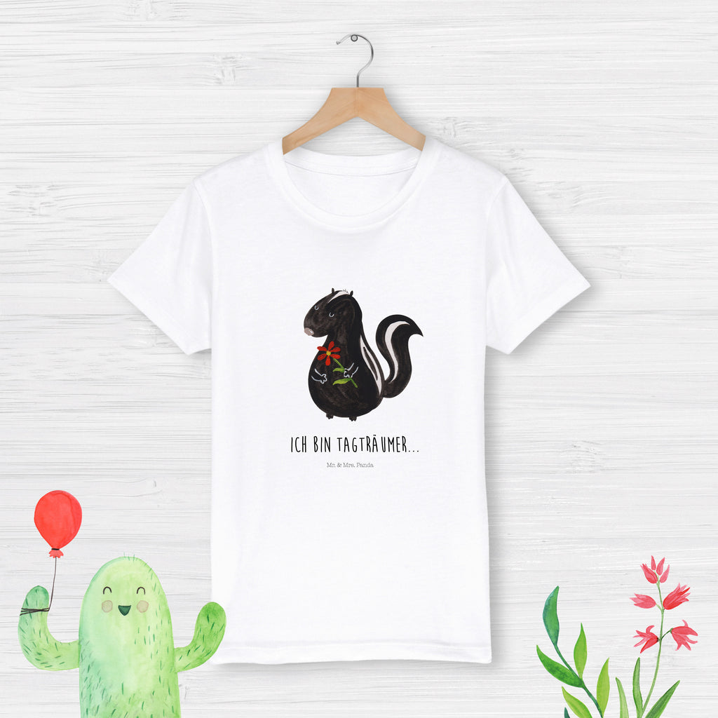 5-6 Jahre Kinder T-Shirt Stinktier Blume Stinktier, Skunk, Wildtier, Raubtier, Stinker, Stinki, Tagträumer, verträumt, Dreams, Träume