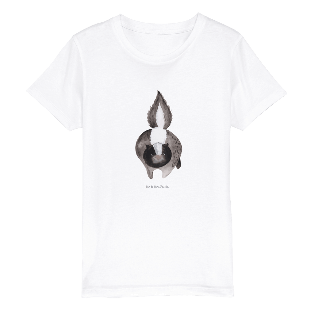 Organic Kinder T-Shirt Stinktier Angriff Kinder T-Shirt, Kinder T-Shirt Mädchen, Kinder T-Shirt Jungen, Stinktier, Skunk, Wildtier, Raubtier, Stinker, Stinki, wütend, Drohung