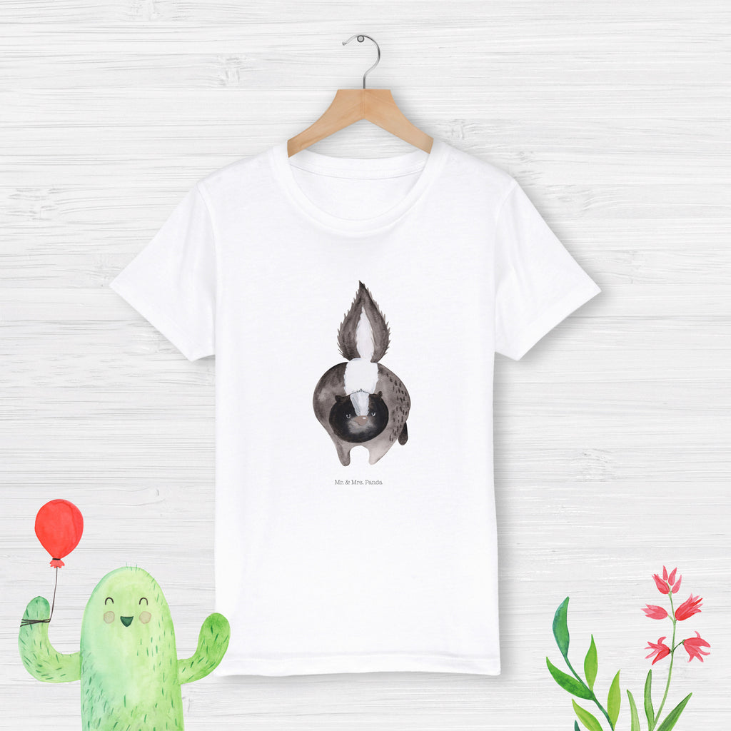 Organic Kinder T-Shirt Stinktier Angriff Kinder T-Shirt, Kinder T-Shirt Mädchen, Kinder T-Shirt Jungen, Stinktier, Skunk, Wildtier, Raubtier, Stinker, Stinki, wütend, Drohung