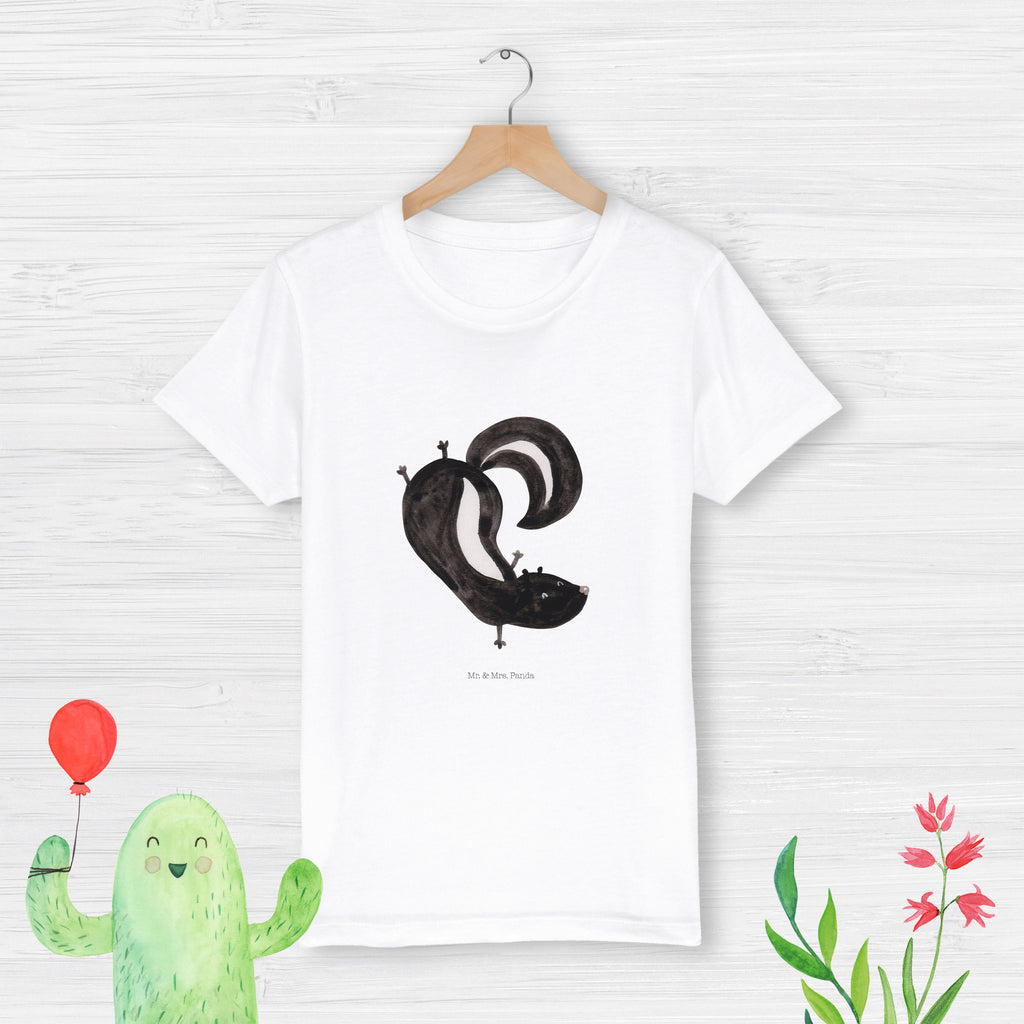 7-8 Jahre Kinder T-Shirt Stinktier Handstand Stinktier, Skunk, Wildtier, Raubtier, Stinker, Stinki, Spielplatz, verpielt, Kind