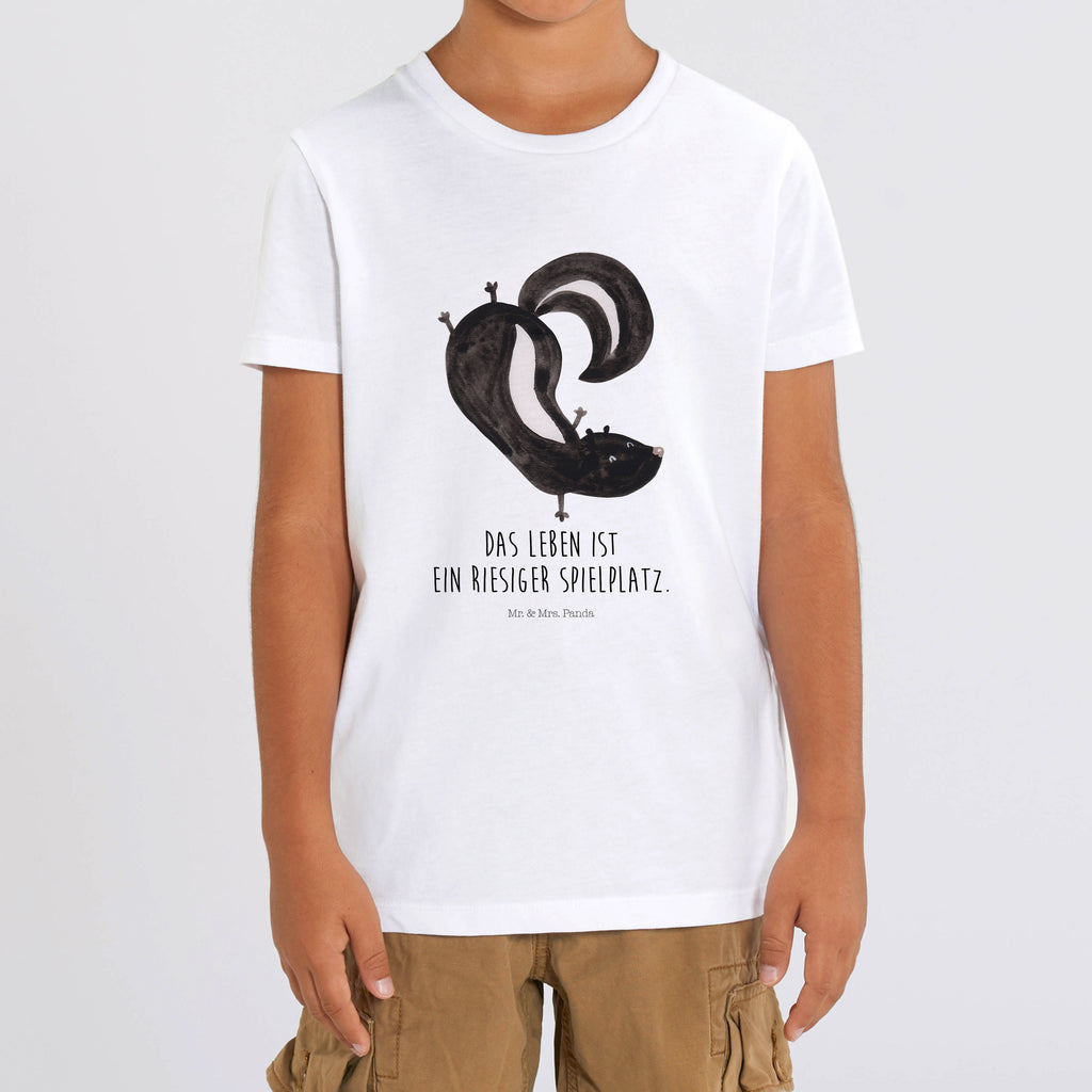 7-8 Jahre Kinder T-Shirt Stinktier Handstand Stinktier, Skunk, Wildtier, Raubtier, Stinker, Stinki, Spielplatz, verpielt, Kind