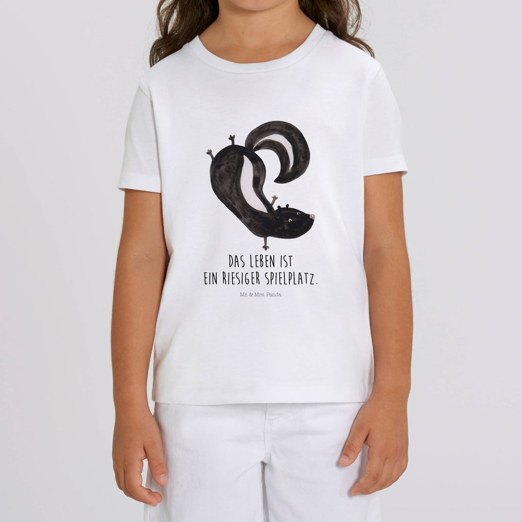 7-8 Jahre Kinder T-Shirt Stinktier Handstand Stinktier, Skunk, Wildtier, Raubtier, Stinker, Stinki, Spielplatz, verpielt, Kind