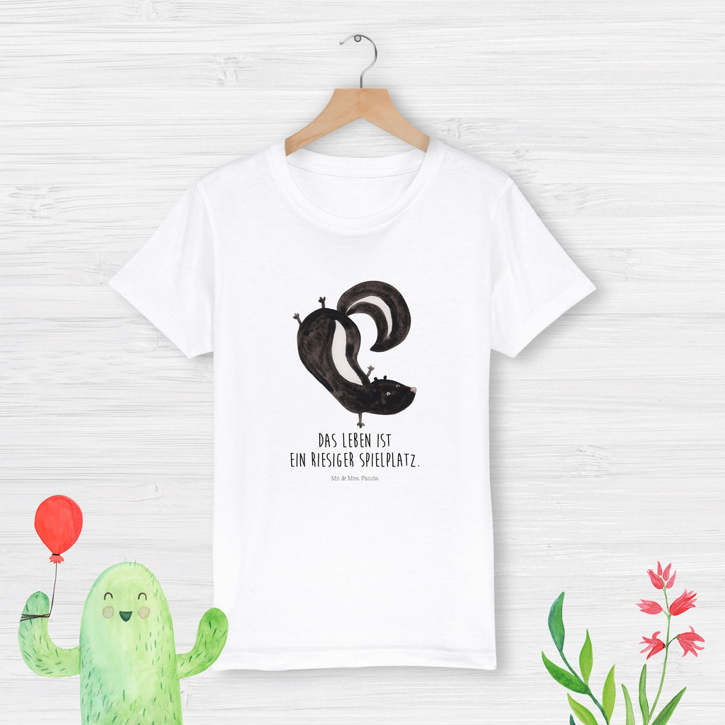 7-8 Jahre Kinder T-Shirt Stinktier Handstand Stinktier, Skunk, Wildtier, Raubtier, Stinker, Stinki, Spielplatz, verpielt, Kind