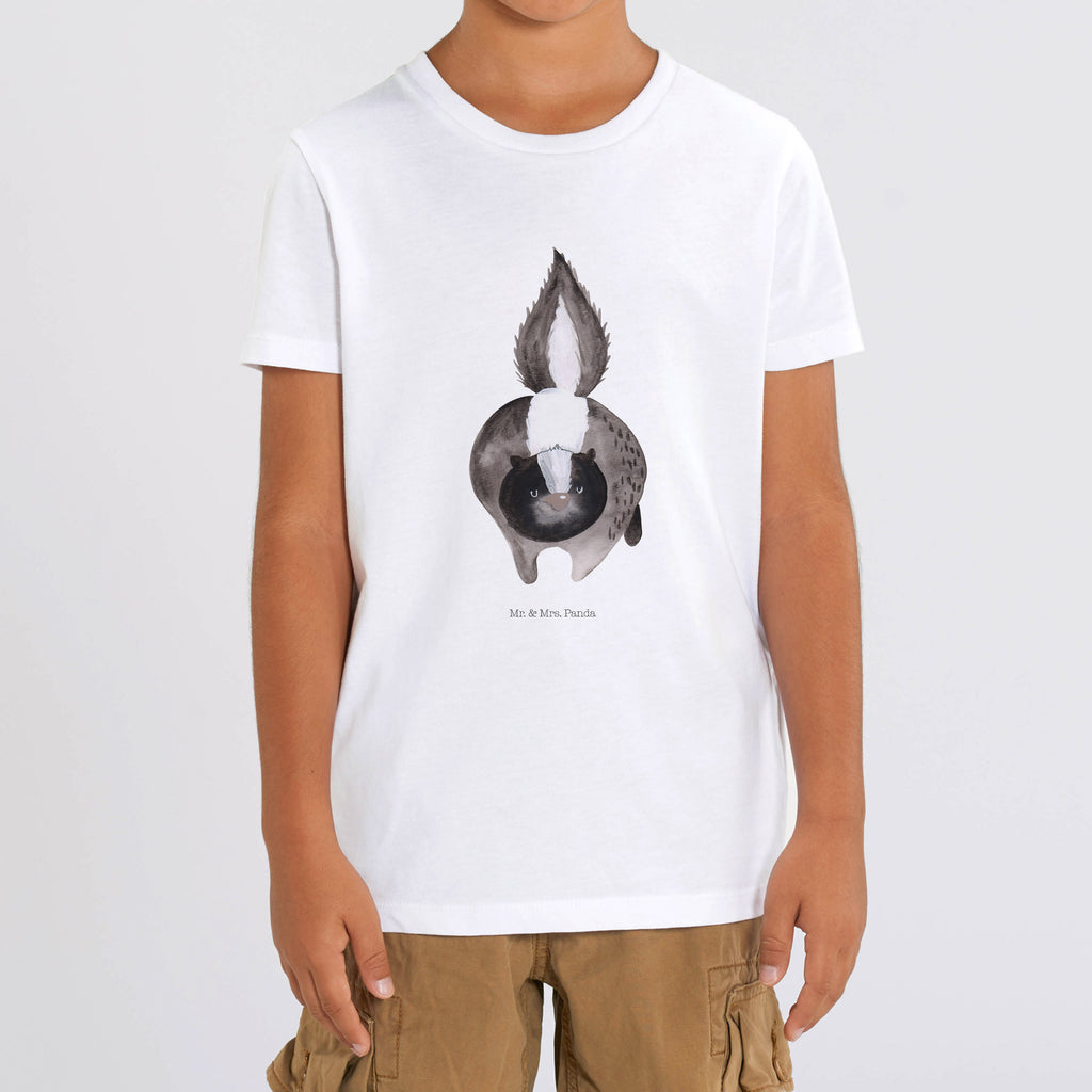 Organic Kinder T-Shirt Stinktier Angriff Kinder T-Shirt, Kinder T-Shirt Mädchen, Kinder T-Shirt Jungen, Stinktier, Skunk, Wildtier, Raubtier, Stinker, Stinki, wütend, Drohung
