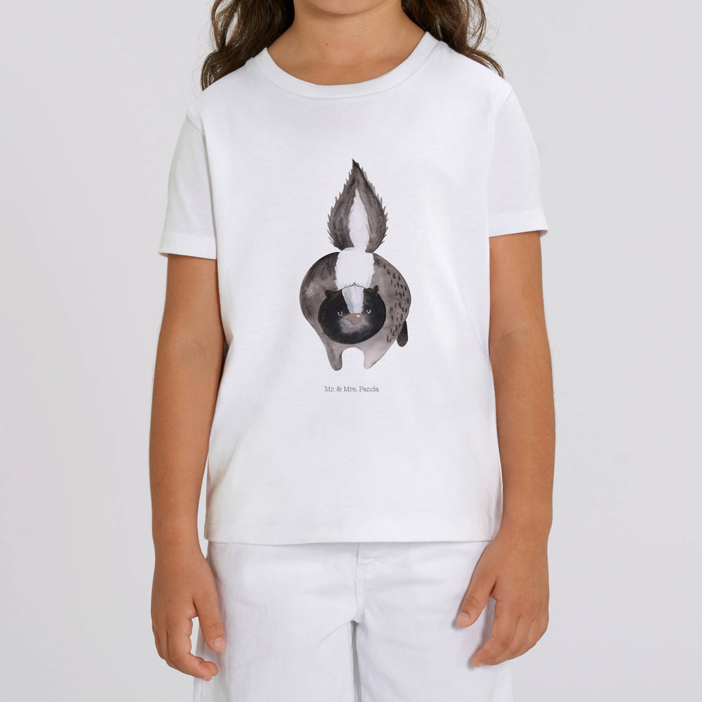 Organic Kinder T-Shirt Stinktier Angriff Kinder T-Shirt, Kinder T-Shirt Mädchen, Kinder T-Shirt Jungen, Stinktier, Skunk, Wildtier, Raubtier, Stinker, Stinki, wütend, Drohung