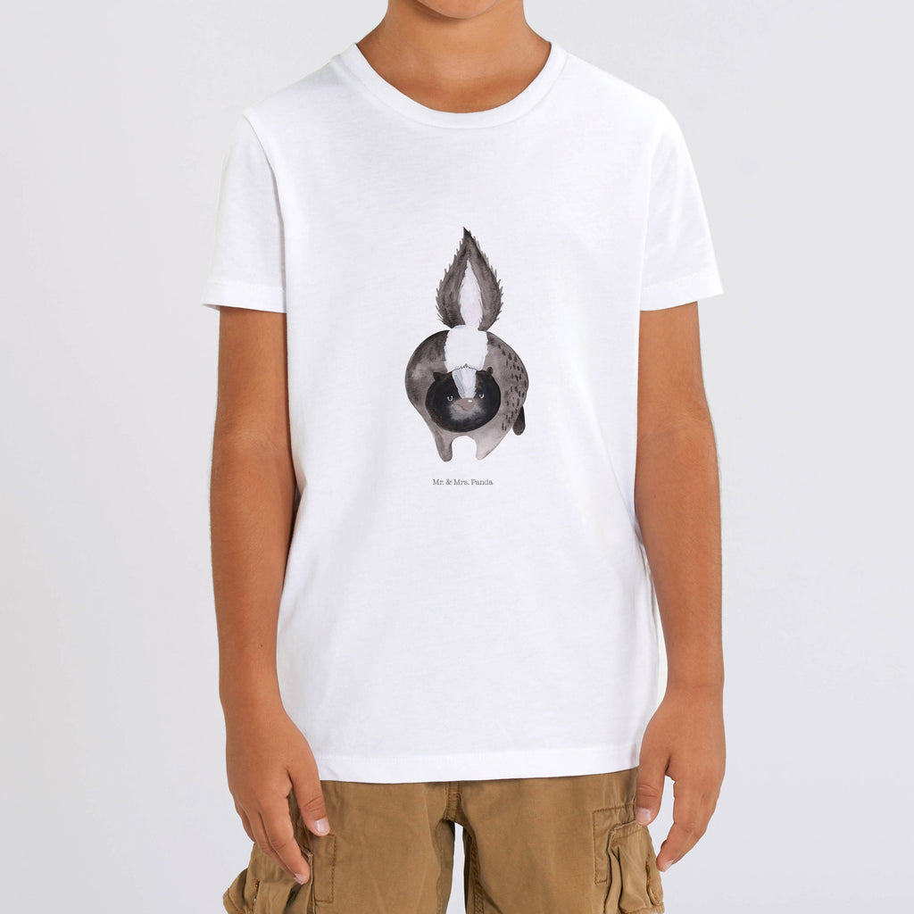 Organic Kinder T-Shirt Stinktier Angriff Kinder T-Shirt, Kinder T-Shirt Mädchen, Kinder T-Shirt Jungen, Stinktier, Skunk, Wildtier, Raubtier, Stinker, Stinki, wütend, Drohung