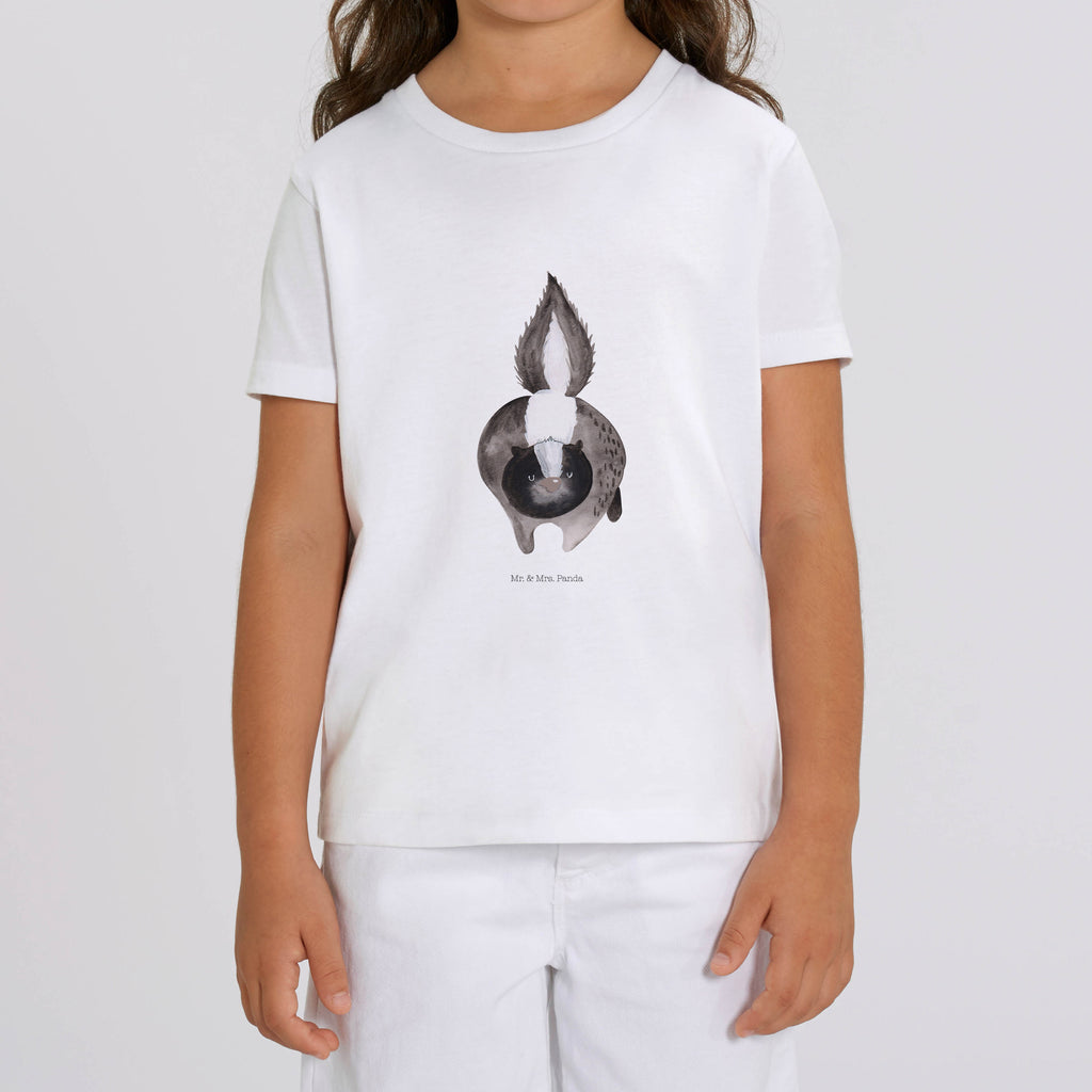 Organic Kinder T-Shirt Stinktier Angriff Kinder T-Shirt, Kinder T-Shirt Mädchen, Kinder T-Shirt Jungen, Stinktier, Skunk, Wildtier, Raubtier, Stinker, Stinki, wütend, Drohung