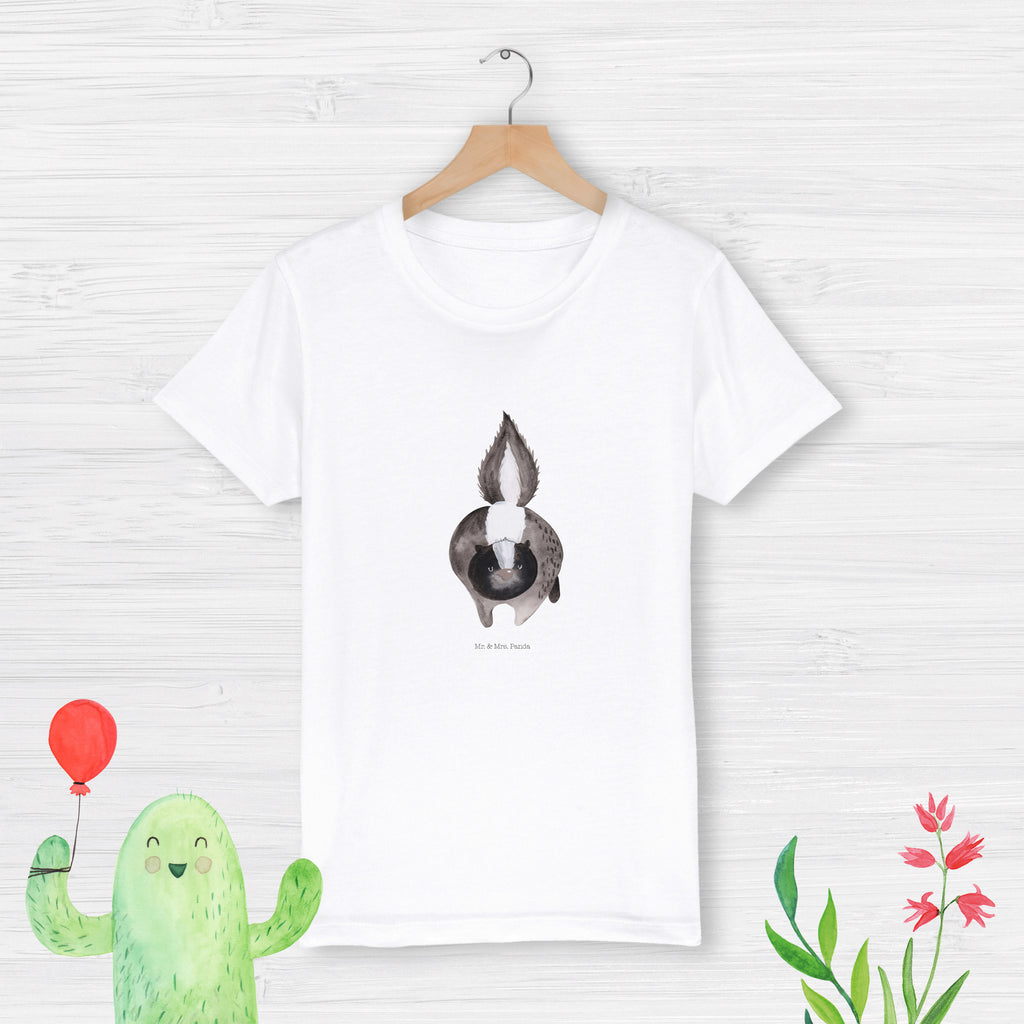 Organic Kinder T-Shirt Stinktier Angriff Kinder T-Shirt, Kinder T-Shirt Mädchen, Kinder T-Shirt Jungen, Stinktier, Skunk, Wildtier, Raubtier, Stinker, Stinki, wütend, Drohung