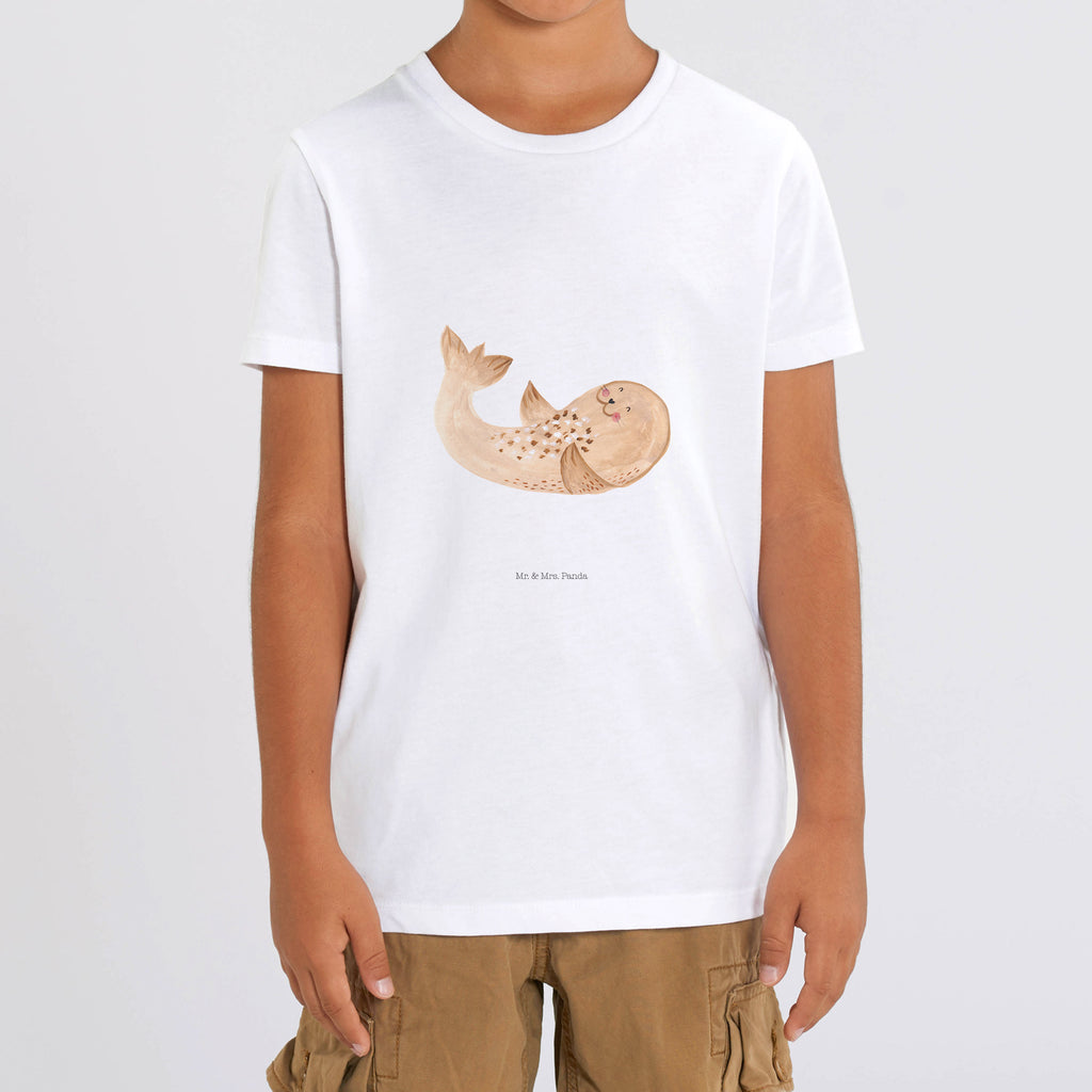 12-14 Jahre Kinder T-Shirt Robbe liegend Tiermotive, Gute Laune, lustige Sprüche, Tiere, Robbe, Robben, Seehund, Strand, Meerestier, Ostsee, Nordsee, Lachen, Freude