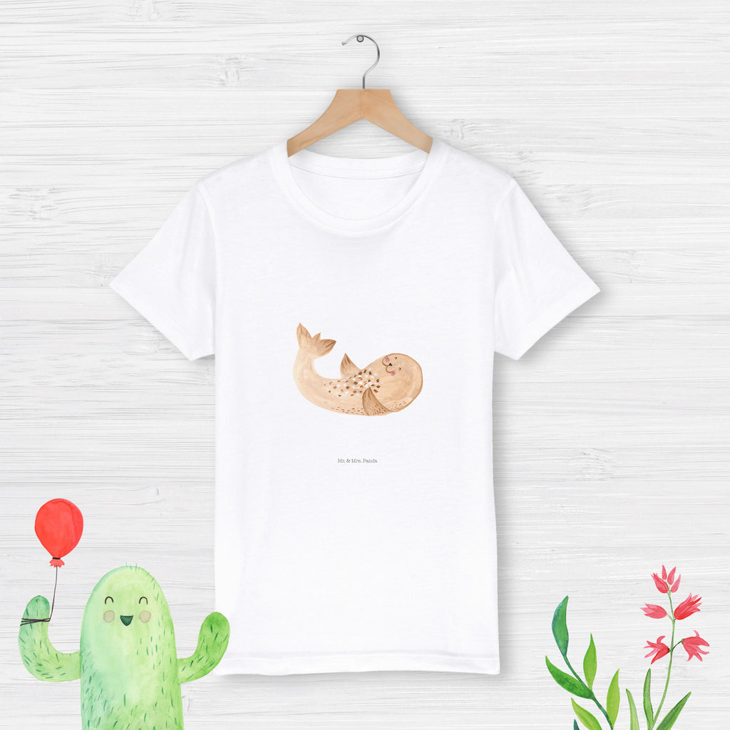 12-14 Jahre Kinder T-Shirt Robbe liegend Tiermotive, Gute Laune, lustige Sprüche, Tiere, Robbe, Robben, Seehund, Strand, Meerestier, Ostsee, Nordsee, Lachen, Freude