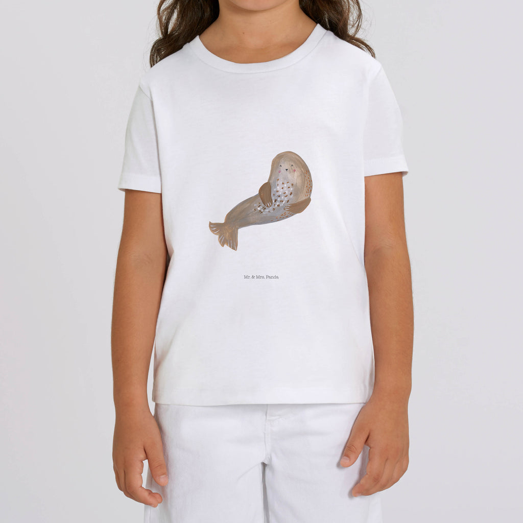 12-14 Jahre Kinder T-Shirt Robbe lachend Tiermotive, Gute Laune, lustige Sprüche, Tiere, Robbe, Robben, Seehund, Strand, Meerestier, Ostsee, Nordsee