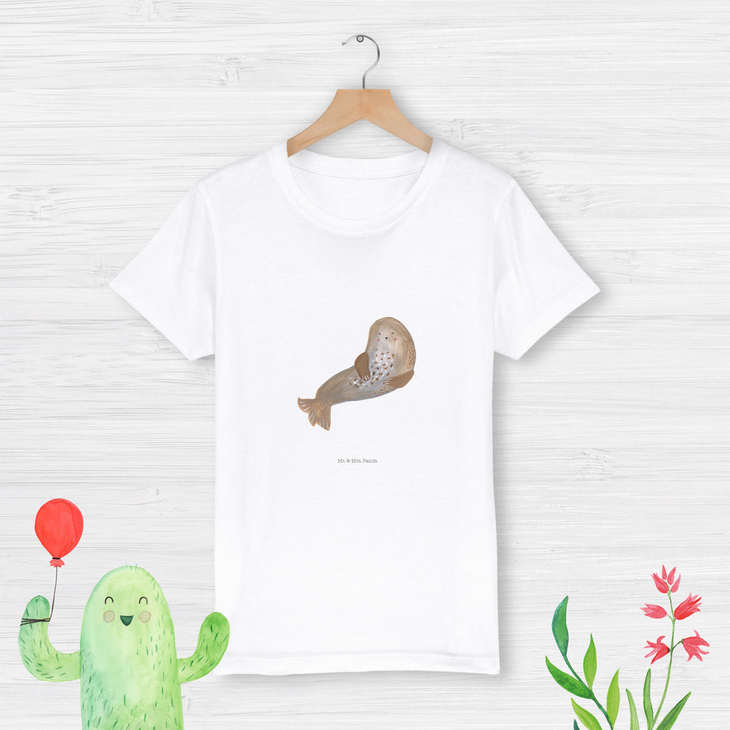 12-14 Jahre Kinder T-Shirt Robbe lachend Tiermotive, Gute Laune, lustige Sprüche, Tiere, Robbe, Robben, Seehund, Strand, Meerestier, Ostsee, Nordsee