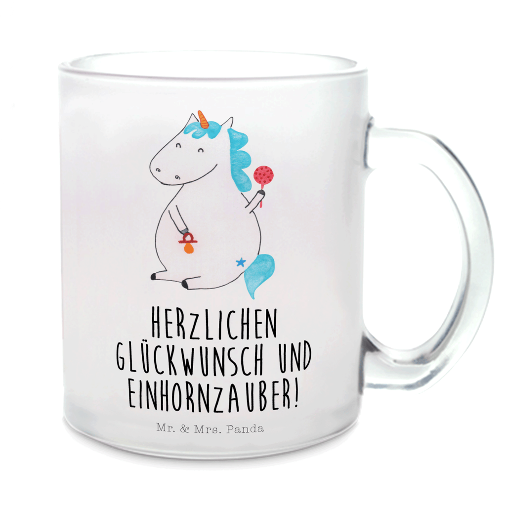 Teetasse Einhorn Baby Teetasse, Teeglas, Teebecher, Tasse mit Henkel, Tasse, Glas Teetasse, Teetasse aus Glas, Einhorn, Einhörner, Einhorn Deko, Pegasus, Unicorn, Mutter, Geburt, Geburtstag, erstes Kind, Baby, Babyglück, Nachwuchs, Eltern, Party, Kind, Schnuller
