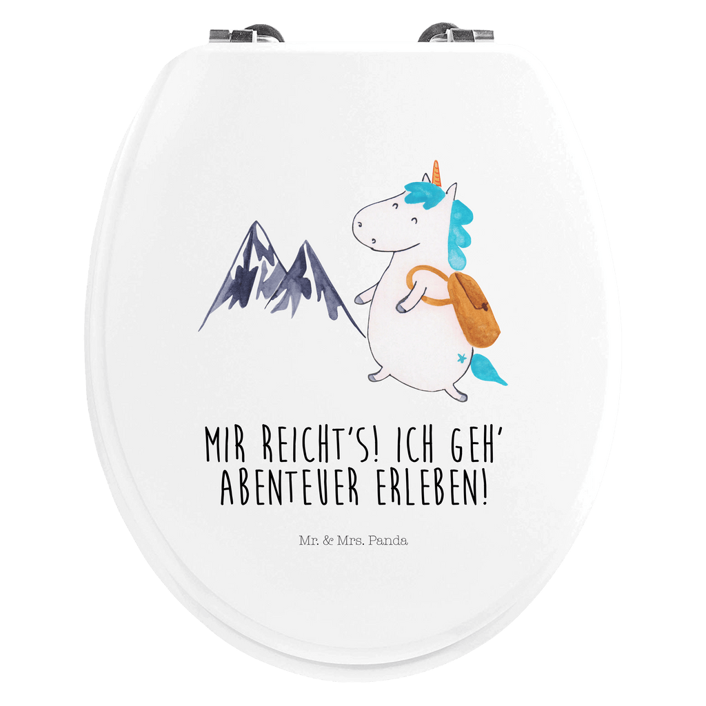 Motiv WC Sitz Einhorn Bergsteiger Klobrille, Klodeckel, Toilettendeckel, WC-Sitz, Toilette, Einhorn, Einhörner, Einhorn Deko, Pegasus, Unicorn, Bergsteiger, Abenteuer, Berge, Abenteurer, Weltenbummler, Weltreise, Reisen, Urlaub, Entdecker