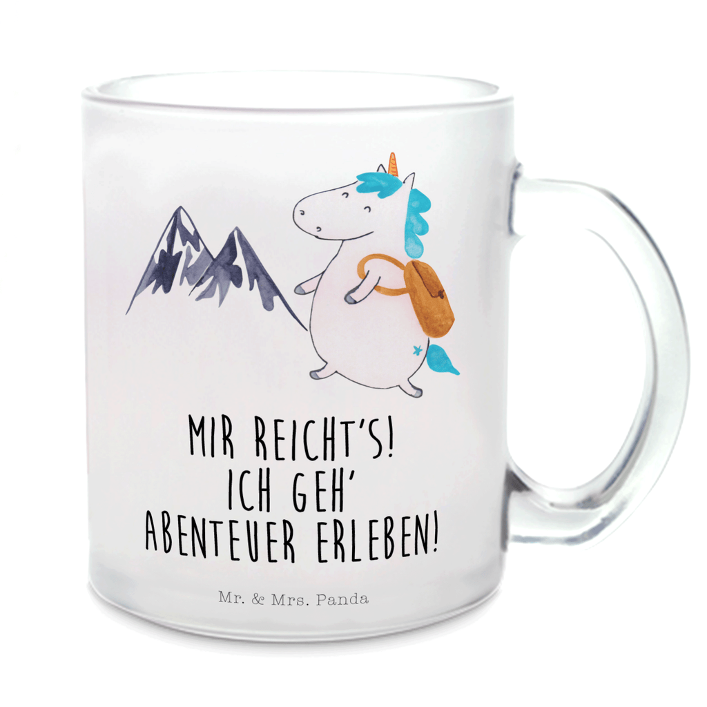 Teetasse Einhorn Bergsteiger Teetasse, Teeglas, Teebecher, Tasse mit Henkel, Tasse, Glas Teetasse, Teetasse aus Glas, Einhorn, Einhörner, Einhorn Deko, Pegasus, Unicorn, Bergsteiger, Abenteuer, Berge, Abenteurer, Weltenbummler, Weltreise, Reisen, Urlaub, Entdecker