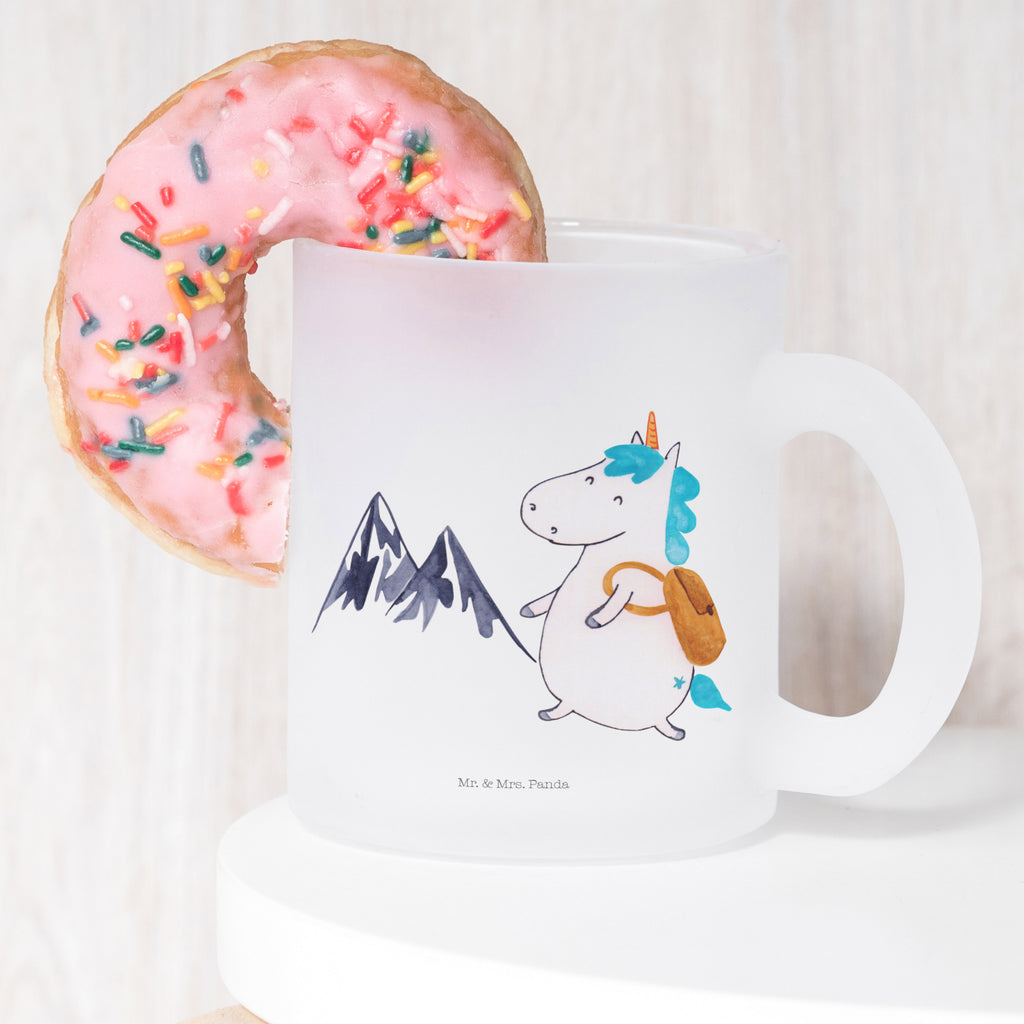Teetasse Einhorn Bergsteiger Teetasse, Teeglas, Teebecher, Tasse mit Henkel, Tasse, Glas Teetasse, Teetasse aus Glas, Einhorn, Einhörner, Einhorn Deko, Pegasus, Unicorn, Bergsteiger, Abenteuer, Berge, Abenteurer, Weltenbummler, Weltreise, Reisen, Urlaub, Entdecker