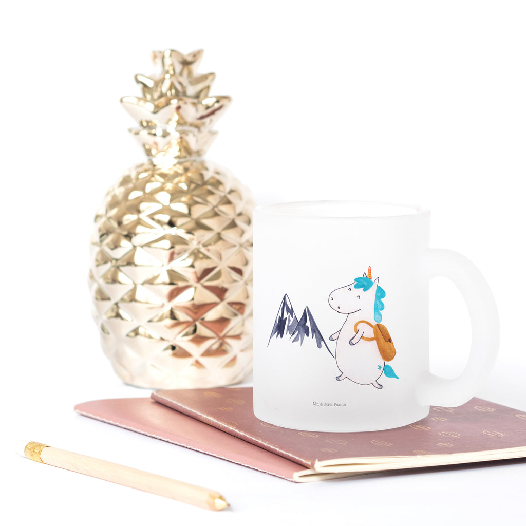 Teetasse Einhorn Bergsteiger Teetasse, Teeglas, Teebecher, Tasse mit Henkel, Tasse, Glas Teetasse, Teetasse aus Glas, Einhorn, Einhörner, Einhorn Deko, Pegasus, Unicorn, Bergsteiger, Abenteuer, Berge, Abenteurer, Weltenbummler, Weltreise, Reisen, Urlaub, Entdecker