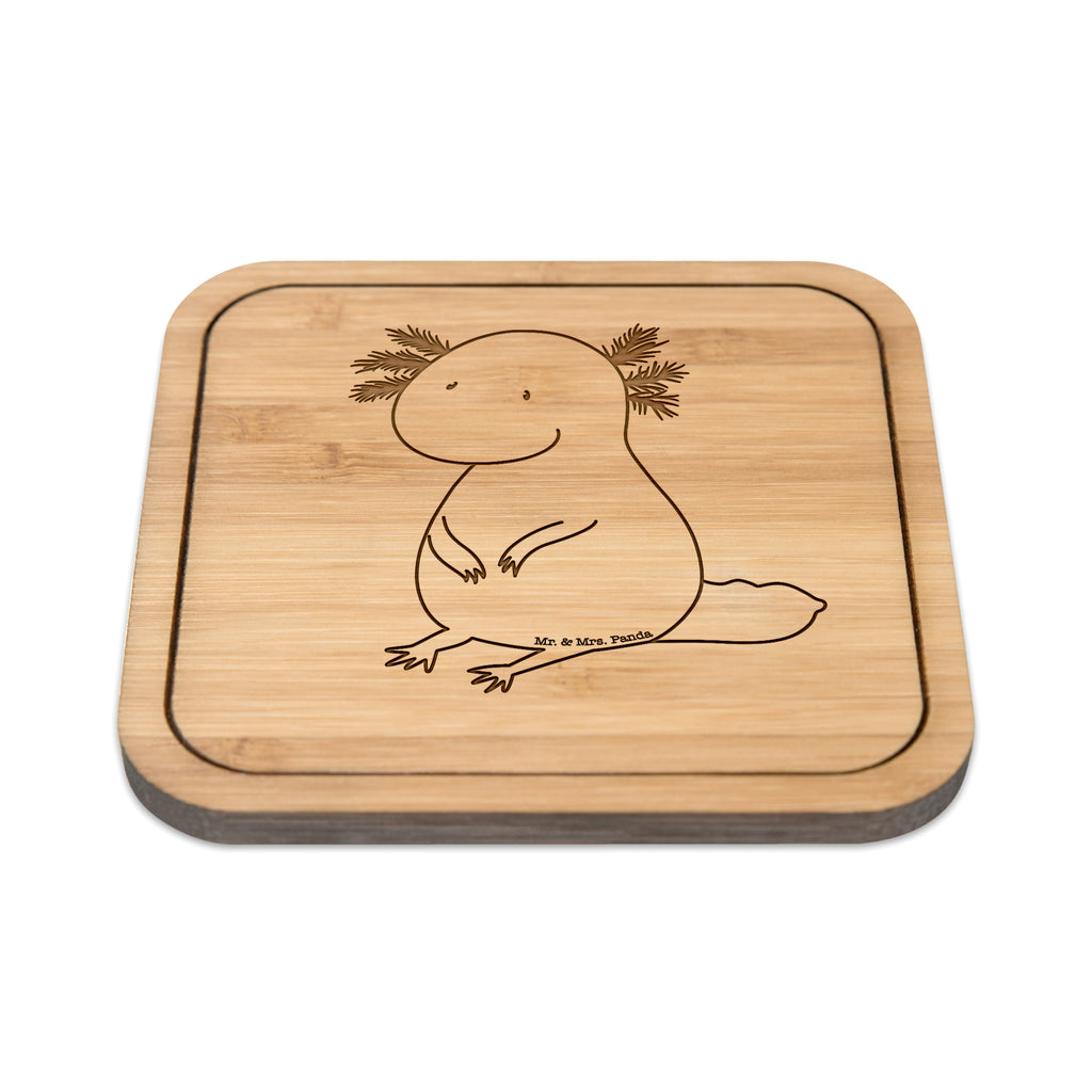 Untersetzer quadratisch Axolotl Untersetzer, Bierdeckel, Glasuntersetzer, Untersetzer Gläser, Getränkeuntersetzer, Axolotl, Molch, Axolot, vergnügt, fröhlich, zufrieden, Lebensstil, Weisheit, Lebensweisheit, Liebe, Freundin