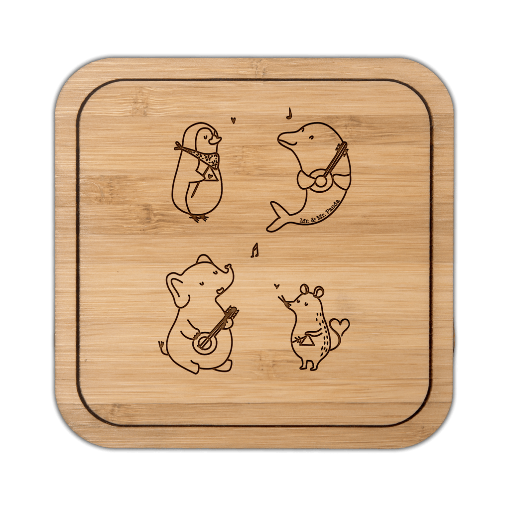 Untersetzer quadratisch Big Band Untersetzer, Bierdeckel, Glasuntersetzer, Untersetzer Gläser, Getränkeuntersetzer, Tiermotive, Gute Laune, lustige Sprüche, Tiere, Hund, Pinguin, Maus, Elefant, Delfin, Gitarre, Band, Triangel, Musikanten, Musik