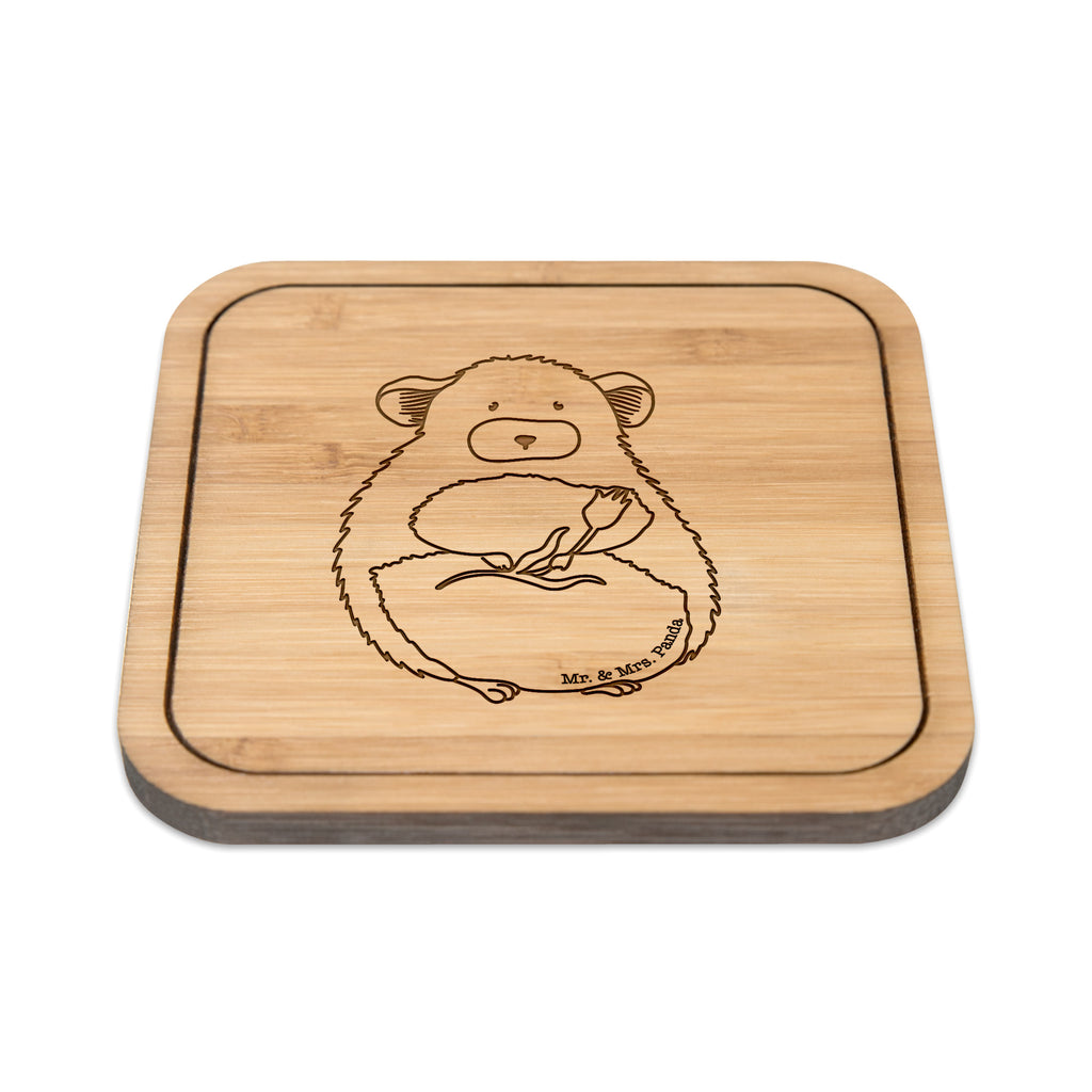 Untersetzer quadratisch Chinchilla mit Blume Untersetzer, Bierdeckel, Glasuntersetzer, Untersetzer Gläser, Getränkeuntersetzer, Tiermotive, Gute Laune, lustige Sprüche, Tiere, Chinchilla, Chinchillas, Liebeskummer, Kummer, Depressionen, traurig sein, Chaos, Glücklichsein, Büro, Büroalltag