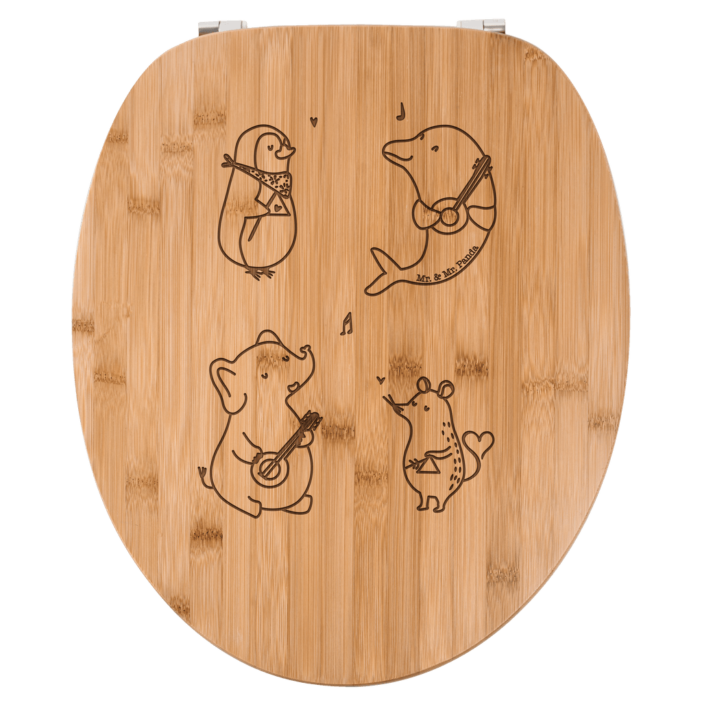 WC Sitz Big Band Klobrille, Klodeckel, Toilettendeckel, WC-Sitz, Toilette, Tiermotive, Gute Laune, lustige Sprüche, Tiere, Hund, Pinguin, Maus, Elefant, Delfin, Gitarre, Band, Triangel, Musikanten, Musik