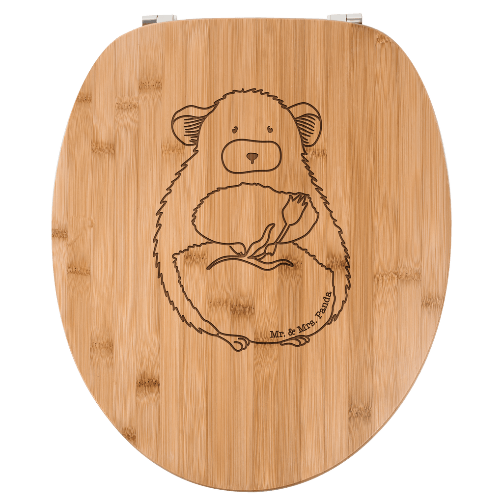 WC Sitz Chinchilla mit Blume Klobrille, Klodeckel, Toilettendeckel, WC-Sitz, Toilette, Tiermotive, Gute Laune, lustige Sprüche, Tiere, Chinchilla, Chinchillas, Liebeskummer, Kummer, Depressionen, traurig sein, Chaos, Glücklichsein, Büro, Büroalltag