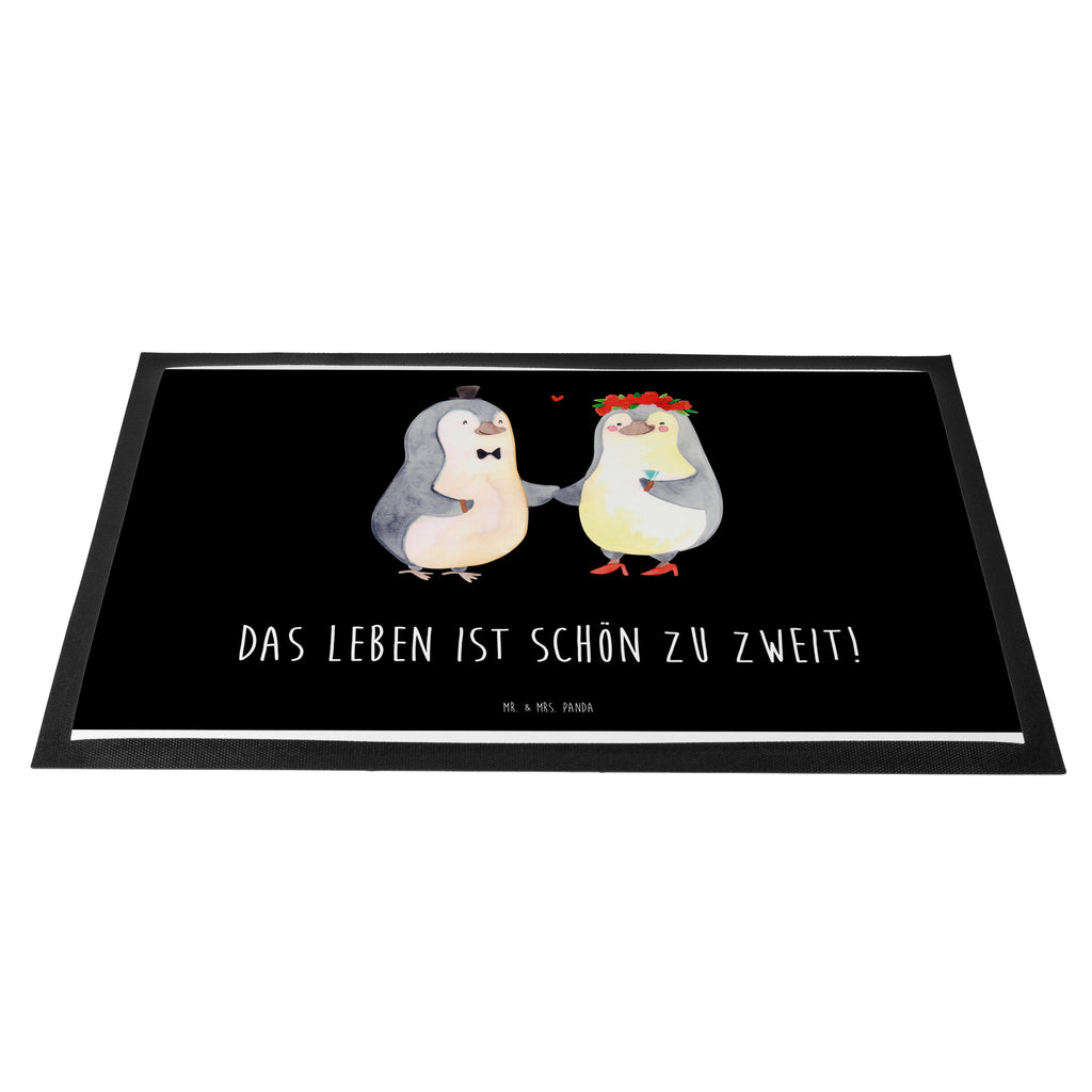 Fußmatte Pinguin Heirat  Türvorleger, Schmutzmatte, Fußabtreter, Matte, Schmutzfänger, Fußabstreifer, Schmutzfangmatte, Türmatte, Motivfußmatte,  Haustürmatte, Vorleger  Liebe,  Partner, Freund, Freundin, Ehemann, Ehefrau, Heiraten, Verlobung, Heiratsantrag, Liebesgeschenk, Jahrestag, Hocheitstag
