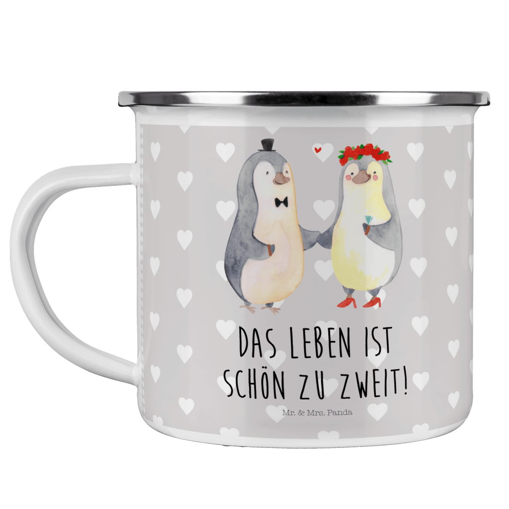Camping Emaille Tasse Pinguin Heirat Campingtasse, Trinkbecher, Metalltasse, Outdoor Tasse, Emaille Trinkbecher, Blechtasse Outdoor, Emaille Campingbecher, Edelstahl Trinkbecher, Metalltasse für Camping, Kaffee Blechtasse, Camping Tasse Metall, Liebe, Partner, Freund, Freundin, Ehemann, Ehefrau, Heiraten, Verlobung, Heiratsantrag, Liebesgeschenk, Jahrestag, Hocheitstag