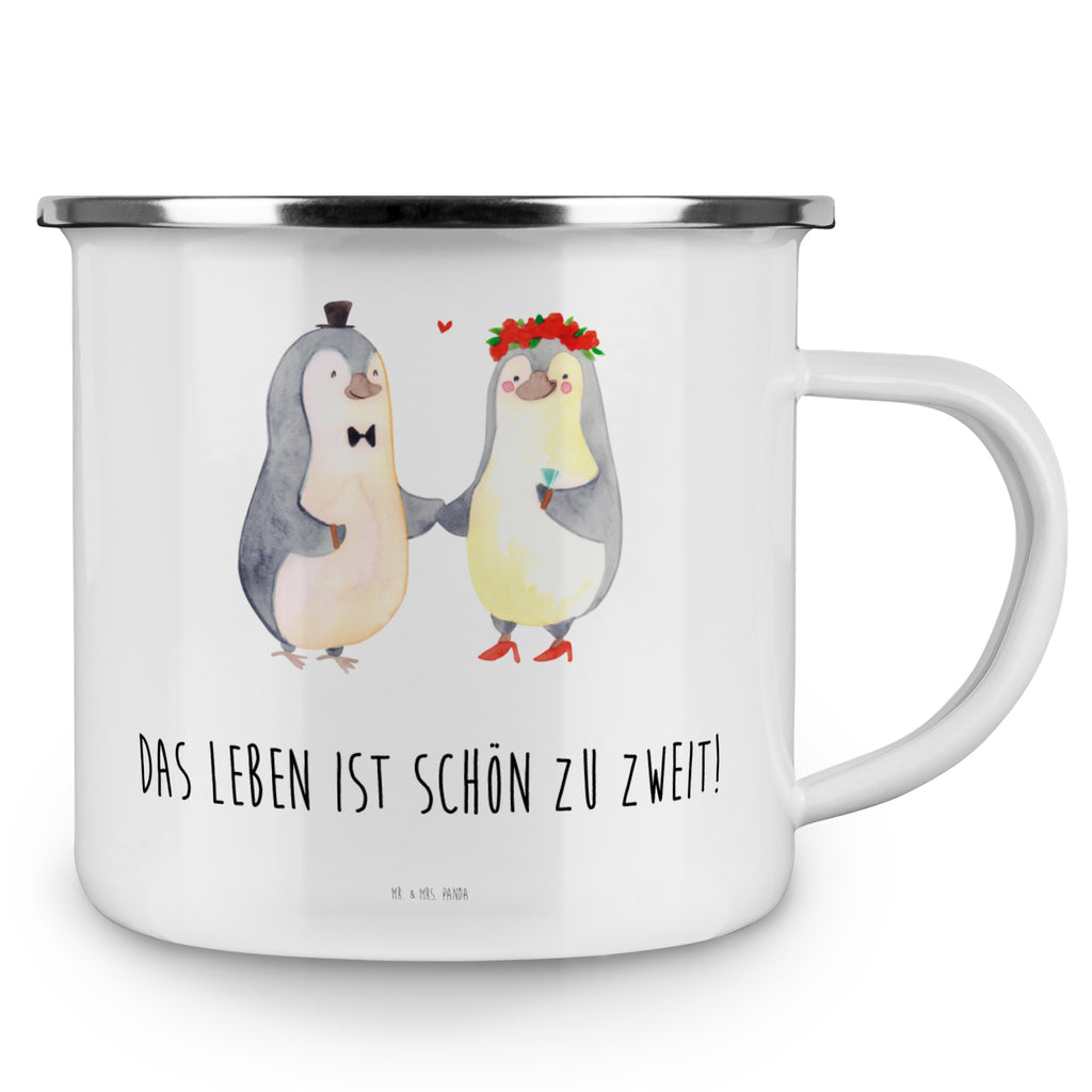 Camping Emaille Tasse Pinguin Heirat Campingtasse, Trinkbecher, Metalltasse, Outdoor Tasse, Emaille Trinkbecher, Blechtasse Outdoor, Emaille Campingbecher, Edelstahl Trinkbecher, Metalltasse für Camping, Kaffee Blechtasse, Camping Tasse Metall, Liebe, Partner, Freund, Freundin, Ehemann, Ehefrau, Heiraten, Verlobung, Heiratsantrag, Liebesgeschenk, Jahrestag, Hocheitstag