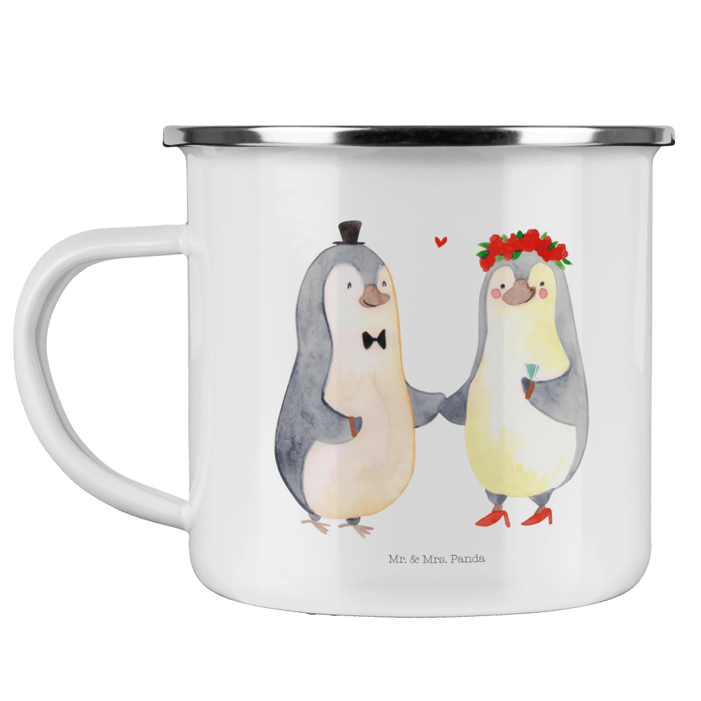 Camping Emaille Tasse Pinguin Heirat Campingtasse, Trinkbecher, Metalltasse, Outdoor Tasse, Emaille Trinkbecher, Blechtasse Outdoor, Emaille Campingbecher, Edelstahl Trinkbecher, Metalltasse für Camping, Kaffee Blechtasse, Camping Tasse Metall, Liebe, Partner, Freund, Freundin, Ehemann, Ehefrau, Heiraten, Verlobung, Heiratsantrag, Liebesgeschenk, Jahrestag, Hocheitstag