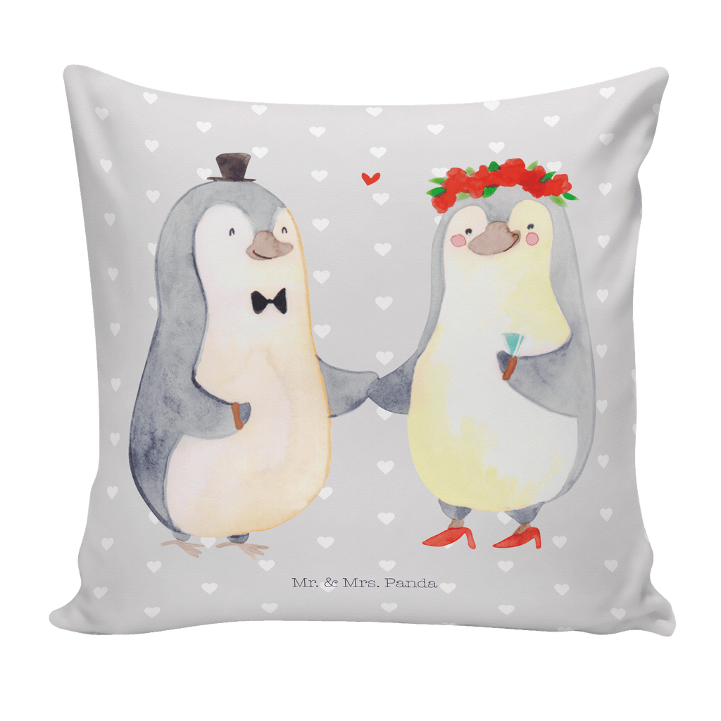 40x40 Kissen Pinguin Heirat Kissenhülle, Kopfkissen, Sofakissen, Dekokissen, Motivkissen, Liebe, Partner, Freund, Freundin, Ehemann, Ehefrau, Heiraten, Verlobung, Heiratsantrag, Liebesgeschenk, Jahrestag, Hocheitstag