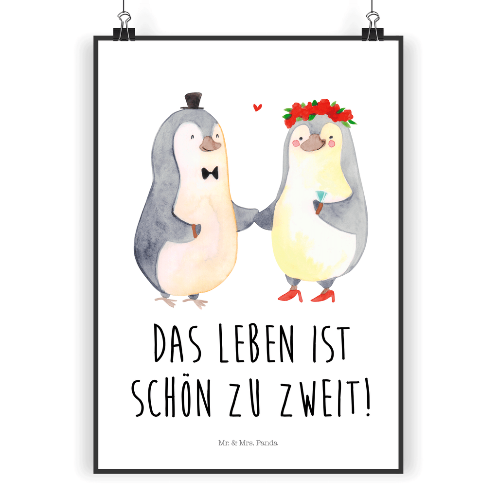 Poster Pinguin Heirat Poster, Wandposter, Bild, Wanddeko, Küchenposter, Kinderposter, Wanddeko Bild, Raumdekoration, Wanddekoration, Handgemaltes Poster, Mr. & Mrs. Panda Poster, Designposter, Kunstdruck, Posterdruck, Liebe, Partner, Freund, Freundin, Ehemann, Ehefrau, Heiraten, Verlobung, Heiratsantrag, Liebesgeschenk, Jahrestag, Hocheitstag