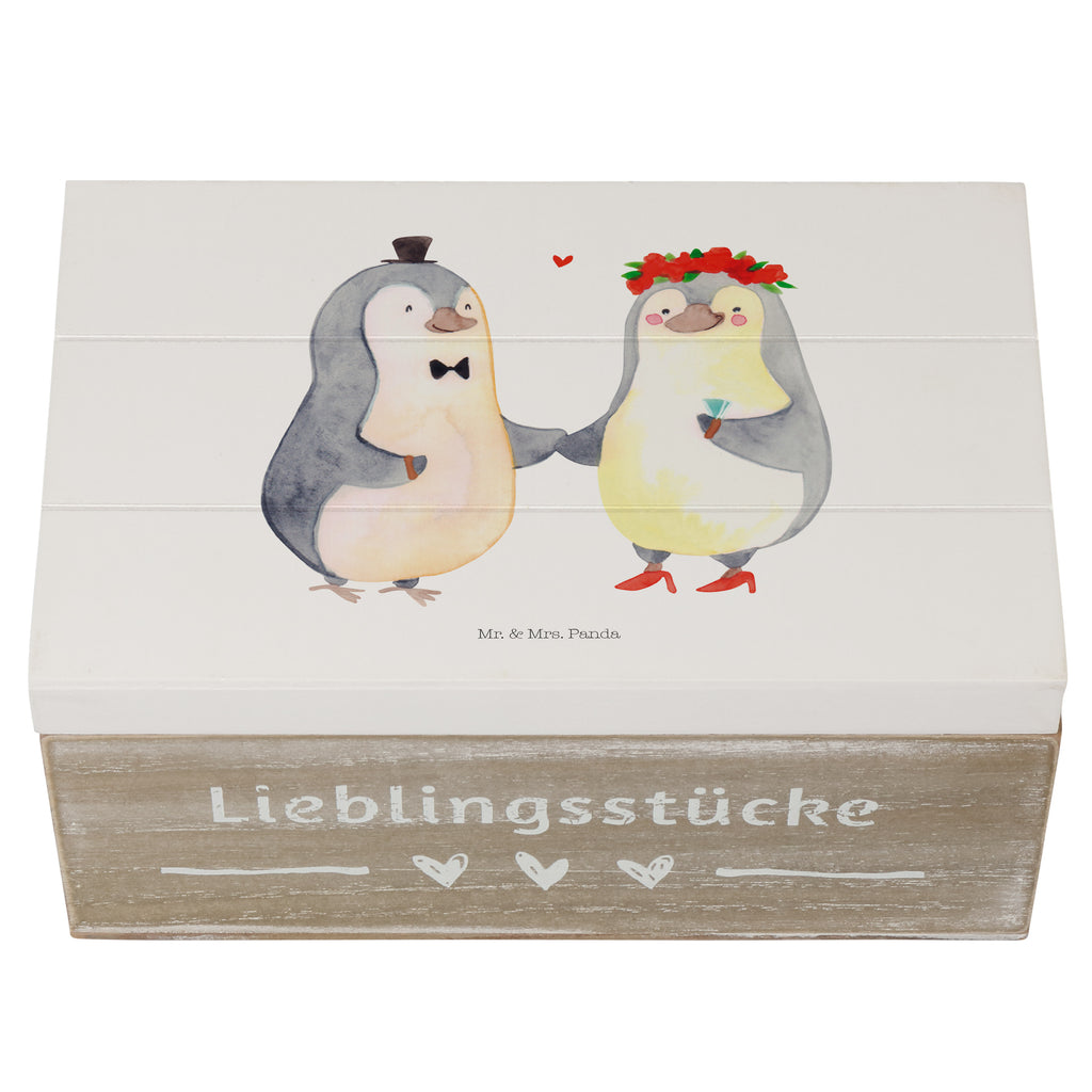 Holzkiste Pinguin Heirat Holzkiste, Kiste, Schatzkiste, Truhe, Schatulle, XXL, Erinnerungsbox, Erinnerungskiste, Dekokiste, Aufbewahrungsbox, Liebe, Partner, Freund, Freundin, Ehemann, Ehefrau, Heiraten, Verlobung, Heiratsantrag, Liebesgeschenk, Jahrestag, Hocheitstag