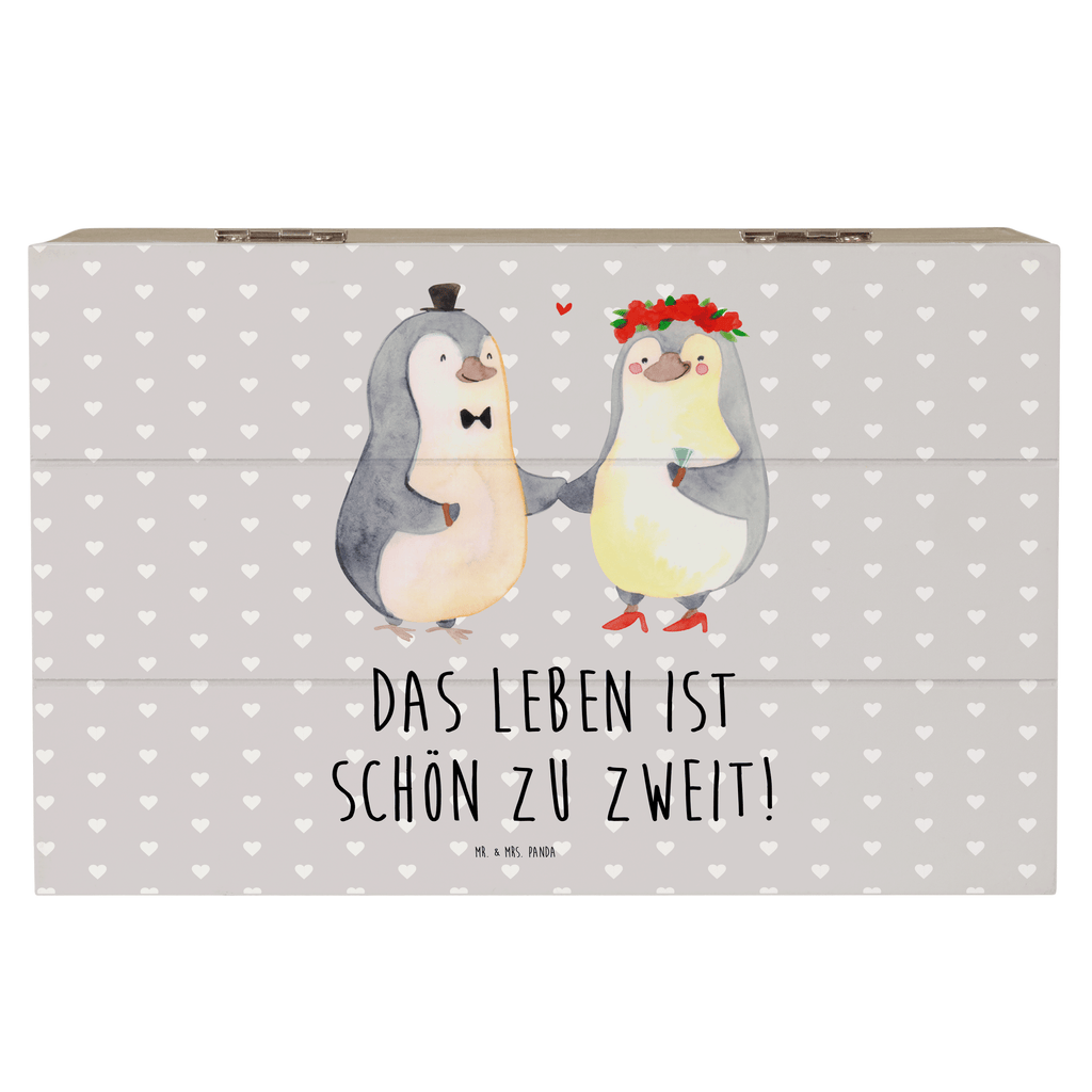 Holzkiste Pinguin Heirat Holzkiste, Kiste, Schatzkiste, Truhe, Schatulle, XXL, Erinnerungsbox, Erinnerungskiste, Dekokiste, Aufbewahrungsbox, Liebe, Partner, Freund, Freundin, Ehemann, Ehefrau, Heiraten, Verlobung, Heiratsantrag, Liebesgeschenk, Jahrestag, Hocheitstag