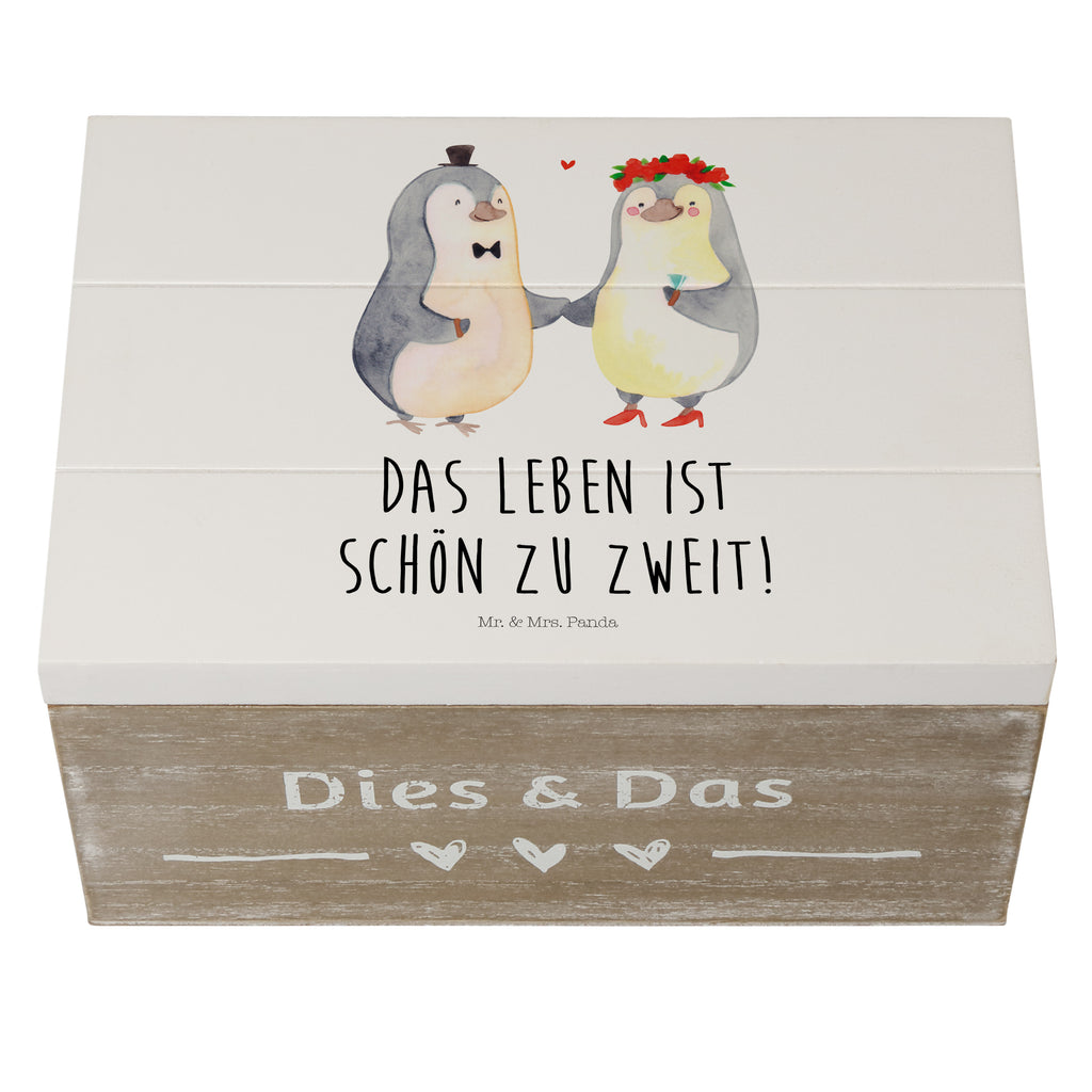 Holzkiste Pinguin Heirat Holzkiste, Kiste, Schatzkiste, Truhe, Schatulle, XXL, Erinnerungsbox, Erinnerungskiste, Dekokiste, Aufbewahrungsbox, Liebe, Partner, Freund, Freundin, Ehemann, Ehefrau, Heiraten, Verlobung, Heiratsantrag, Liebesgeschenk, Jahrestag, Hocheitstag