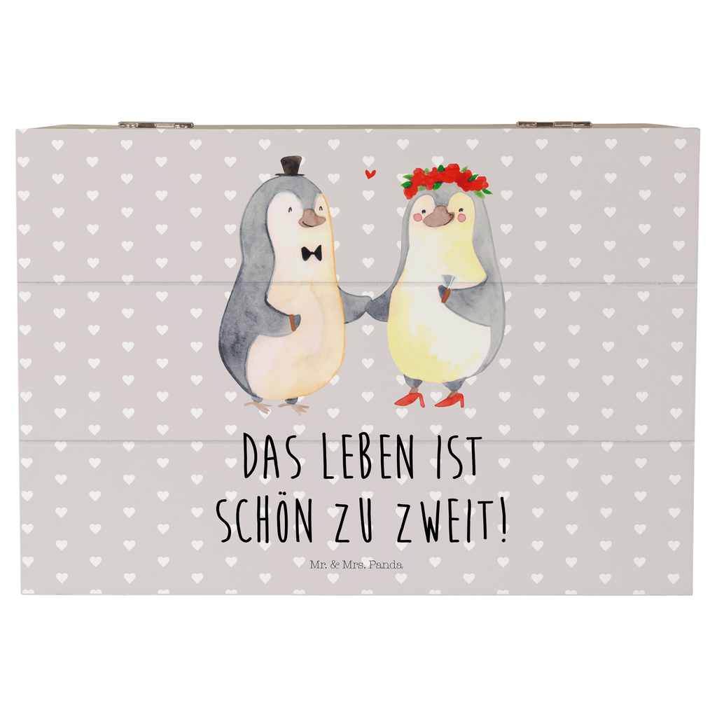 Holzkiste Pinguin Heirat Holzkiste, Kiste, Schatzkiste, Truhe, Schatulle, XXL, Erinnerungsbox, Erinnerungskiste, Dekokiste, Aufbewahrungsbox, Liebe, Partner, Freund, Freundin, Ehemann, Ehefrau, Heiraten, Verlobung, Heiratsantrag, Liebesgeschenk, Jahrestag, Hocheitstag