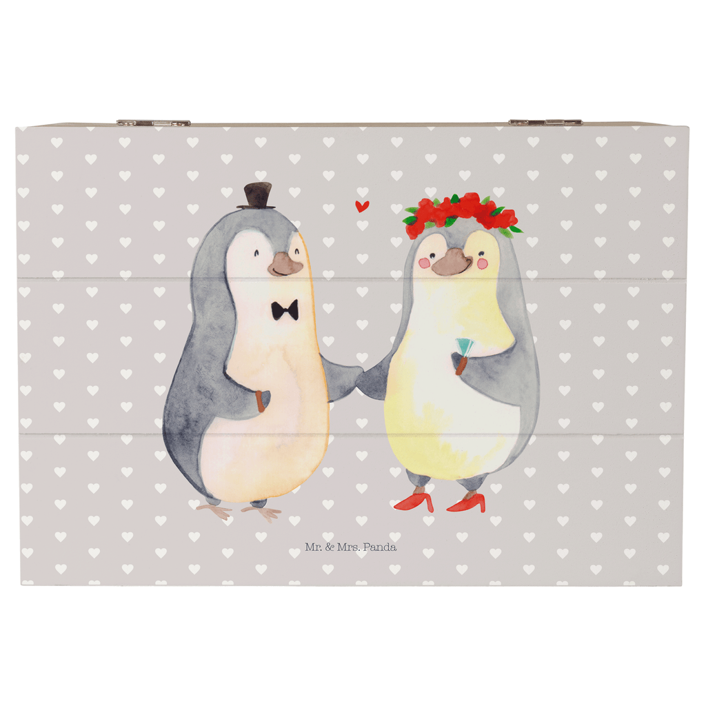 Holzkiste Pinguin Heirat Holzkiste, Kiste, Schatzkiste, Truhe, Schatulle, XXL, Erinnerungsbox, Erinnerungskiste, Dekokiste, Aufbewahrungsbox, Liebe, Partner, Freund, Freundin, Ehemann, Ehefrau, Heiraten, Verlobung, Heiratsantrag, Liebesgeschenk, Jahrestag, Hocheitstag