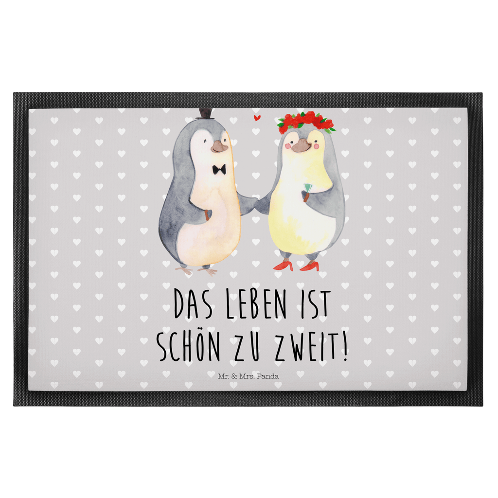 Fußmatte Pinguin Heirat  Türvorleger, Schmutzmatte, Fußabtreter, Matte, Schmutzfänger, Fußabstreifer, Schmutzfangmatte, Türmatte, Motivfußmatte,  Haustürmatte, Vorleger  Liebe,  Partner, Freund, Freundin, Ehemann, Ehefrau, Heiraten, Verlobung, Heiratsantrag, Liebesgeschenk, Jahrestag, Hocheitstag