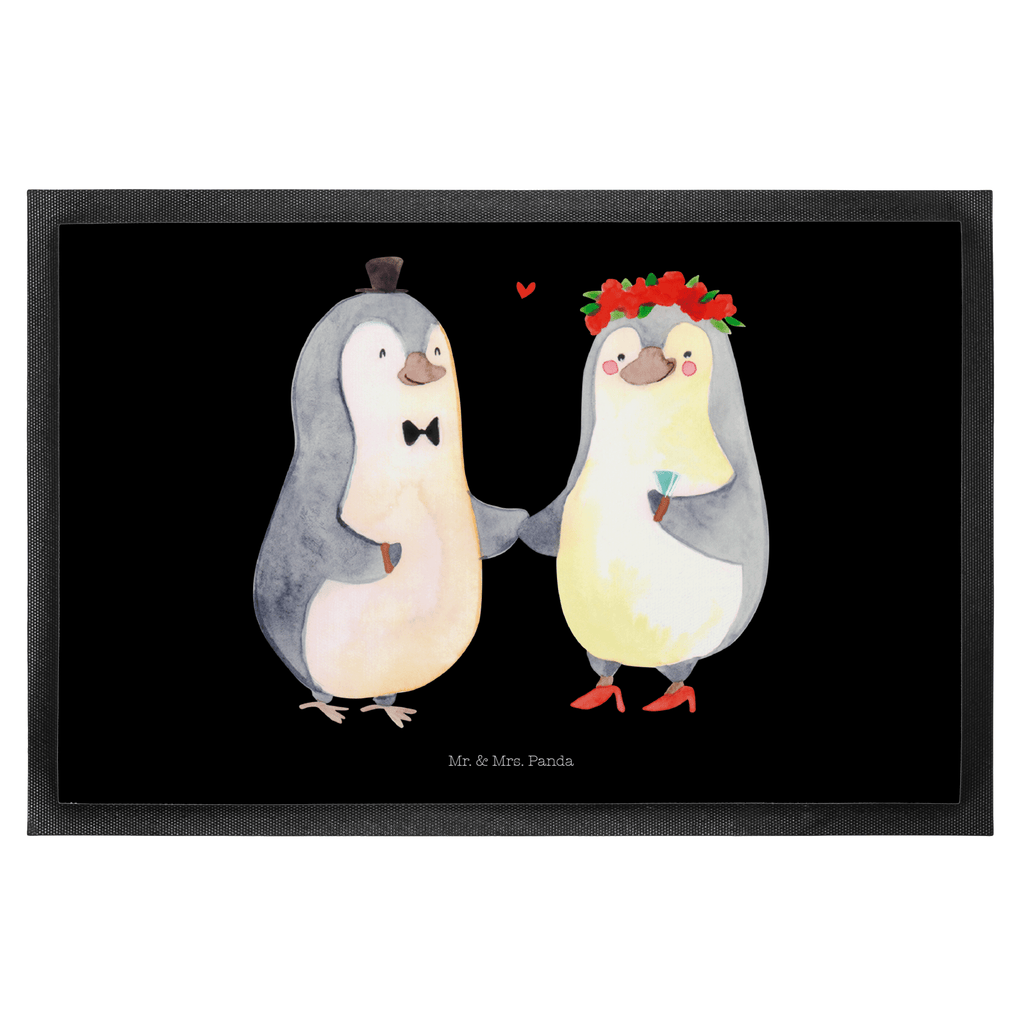 Fußmatte Pinguin Heirat  Türvorleger, Schmutzmatte, Fußabtreter, Matte, Schmutzfänger, Fußabstreifer, Schmutzfangmatte, Türmatte, Motivfußmatte,  Haustürmatte, Vorleger  Liebe,  Partner, Freund, Freundin, Ehemann, Ehefrau, Heiraten, Verlobung, Heiratsantrag, Liebesgeschenk, Jahrestag, Hocheitstag