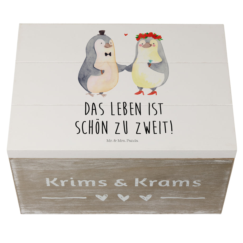 Holzkiste Pinguin Heirat Holzkiste, Kiste, Schatzkiste, Truhe, Schatulle, XXL, Erinnerungsbox, Erinnerungskiste, Dekokiste, Aufbewahrungsbox, Liebe, Partner, Freund, Freundin, Ehemann, Ehefrau, Heiraten, Verlobung, Heiratsantrag, Liebesgeschenk, Jahrestag, Hocheitstag