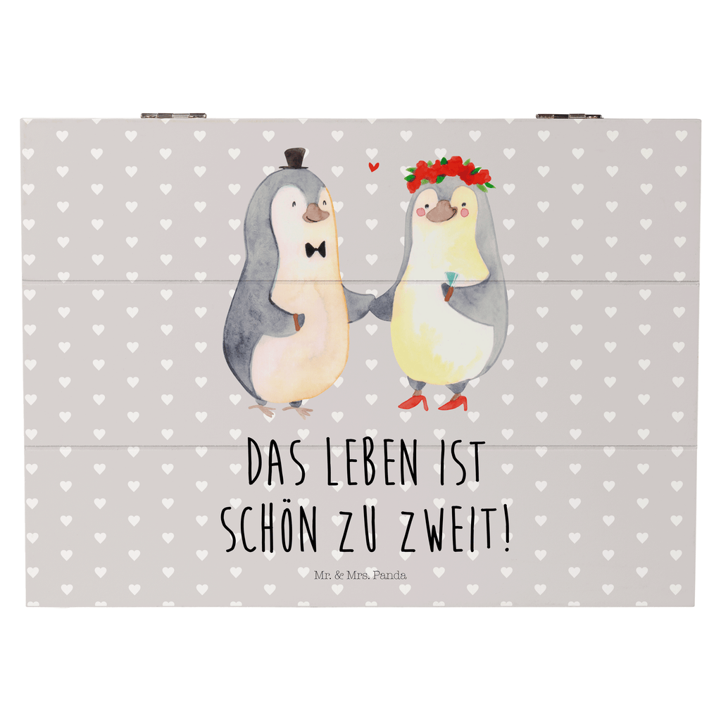 Holzkiste Pinguin Heirat Holzkiste, Kiste, Schatzkiste, Truhe, Schatulle, XXL, Erinnerungsbox, Erinnerungskiste, Dekokiste, Aufbewahrungsbox, Liebe, Partner, Freund, Freundin, Ehemann, Ehefrau, Heiraten, Verlobung, Heiratsantrag, Liebesgeschenk, Jahrestag, Hocheitstag