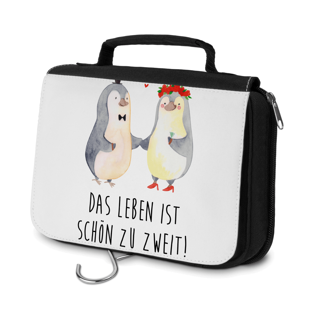 Kulturbeutel Pinguin Heirat Kulturbeutel, Zum Aufhängen, Waschtasche, Kosmetiktasche, Damen, Herren, Aufbewahrungstasche, Schminktasche, Kosmetikbeutel, Organizer, Kulturtasche, Schminkutensil, Liebe, Partner, Freund, Freundin, Ehemann, Ehefrau, Heiraten, Verlobung, Heiratsantrag, Liebesgeschenk, Jahrestag, Hocheitstag