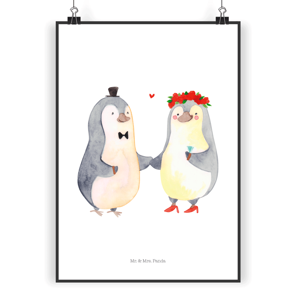 Poster Pinguin Heirat Poster, Wandposter, Bild, Wanddeko, Küchenposter, Kinderposter, Wanddeko Bild, Raumdekoration, Wanddekoration, Handgemaltes Poster, Mr. & Mrs. Panda Poster, Designposter, Kunstdruck, Posterdruck, Liebe, Partner, Freund, Freundin, Ehemann, Ehefrau, Heiraten, Verlobung, Heiratsantrag, Liebesgeschenk, Jahrestag, Hocheitstag
