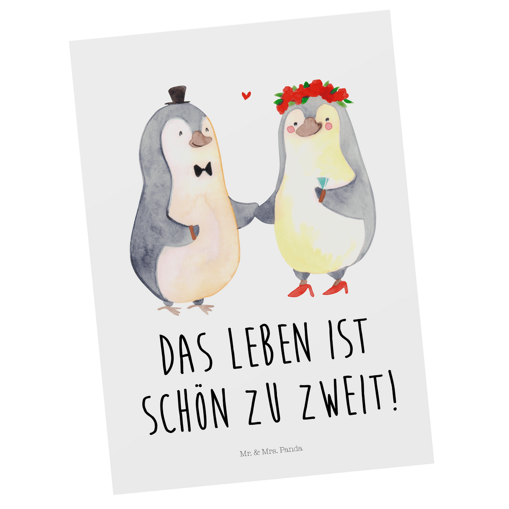 Postkarte Pinguin Heirat Geschenkkarte, Grußkarte, Karte, Einladung, Ansichtskarte, Geburtstagskarte, Einladungskarte, Dankeskarte, Liebe, Partner, Freund, Freundin, Ehemann, Ehefrau, Heiraten, Verlobung, Heiratsantrag, Liebesgeschenk, Jahrestag, Hocheitstag