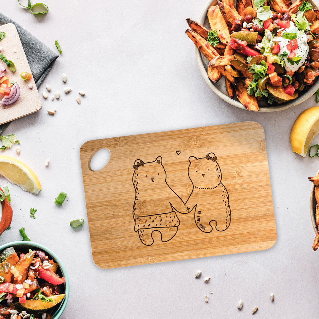 Bambus - Schneidebrett Bär Freundin Küchenbrett, Frühstücksbrett, Hackbrett, Brett, Holzbrettchen, Bär, Teddy, Teddybär, Bär Freundin Beste Freund Liebe Liebesbeweis Verliebt Kumpel Kumpeliene