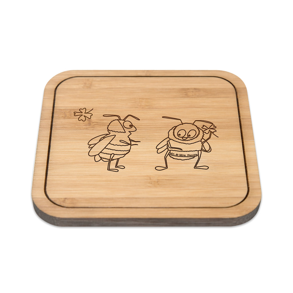 Untersetzer quadratisch Hummeln mit Kleeblatt Untersetzer, Bierdeckel, Glasuntersetzer, Untersetzer Gläser, Getränkeuntersetzer, Tiermotive, Gute Laune, lustige Sprüche, Tiere, Hummel, Biene, Spruch positiv, Biene Deko, Spruch schön, glücklich sein, glücklich werden, Spruch fröhlich