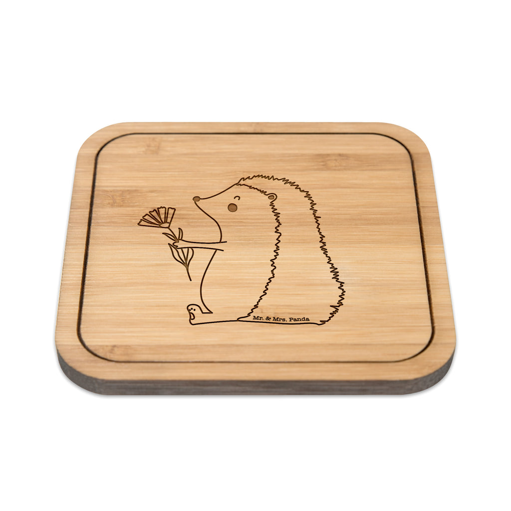 Untersetzer quadratisch Igel mit Blume Untersetzer, Bierdeckel, Glasuntersetzer, Untersetzer Gläser, Getränkeuntersetzer, Tiermotive, Gute Laune, lustige Sprüche, Tiere, Igel, Gute Besserung, Genesungswünsche, Krankheit, Krankenhaus, krank, Besuch