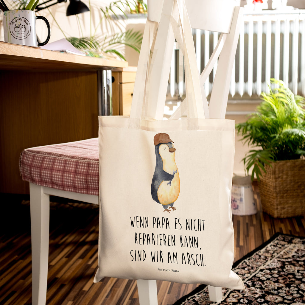 Tragetasche Wenn Papa es nicht reparieren kann, sind wir am Arsch Beuteltasche, Beutel, Einkaufstasche, Jutebeutel, Stoffbeutel, Familie, Vatertag, Muttertag, Bruder, Schwester, Mama, Papa, Oma, Opa, Vater, Geschenk Papa, Bester Papa der Welt