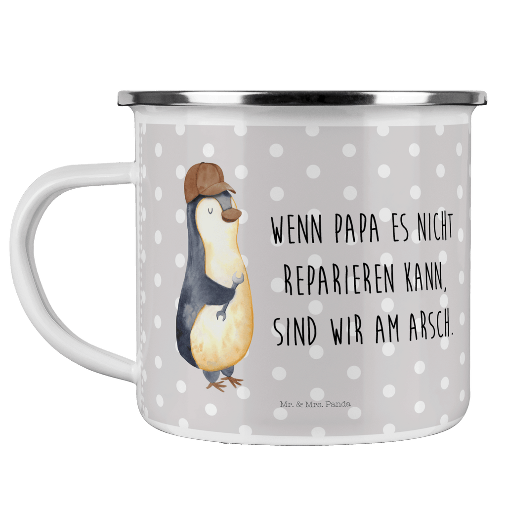Camping Emaille Tasse Wenn Papa es nicht reparieren kann, sind wir am Arsch Campingtasse, Trinkbecher, Metalltasse, Outdoor Tasse, Emaille Trinkbecher, Blechtasse Outdoor, Emaille Campingbecher, Edelstahl Trinkbecher, Metalltasse für Camping, Kaffee Blechtasse, Camping Tasse Metall, Familie, Vatertag, Muttertag, Bruder, Schwester, Mama, Papa, Oma, Opa, Vater, Geschenk Papa, Bester Papa der Welt
