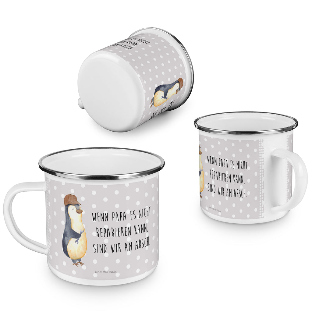 Camping Emaille Tasse Wenn Papa es nicht reparieren kann, sind wir am Arsch Campingtasse, Trinkbecher, Metalltasse, Outdoor Tasse, Emaille Trinkbecher, Blechtasse Outdoor, Emaille Campingbecher, Edelstahl Trinkbecher, Metalltasse für Camping, Kaffee Blechtasse, Camping Tasse Metall, Familie, Vatertag, Muttertag, Bruder, Schwester, Mama, Papa, Oma, Opa, Vater, Geschenk Papa, Bester Papa der Welt